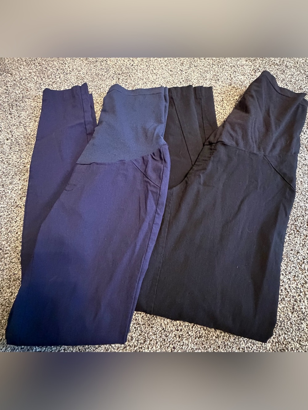Motherhood Maternity Solid Ankle Dress Pants Lot Of 2 Black/Blue Sz S Maternity